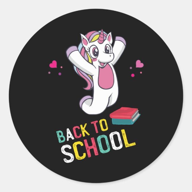 Back to school classic round sticker (Front)