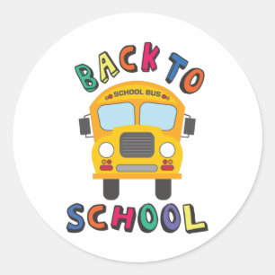Back to school classic round sticker