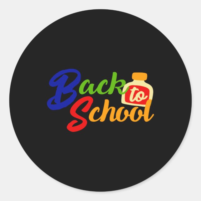 Back To School  Classic Round Sticker (Front)