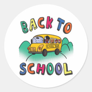 Back to school classic round sticker