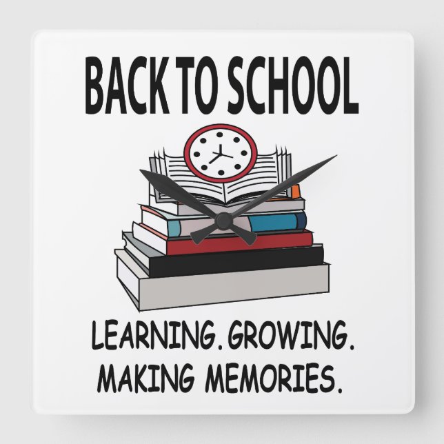 Back To School Classroom Decor Back To School Square Wall Clock (Front)