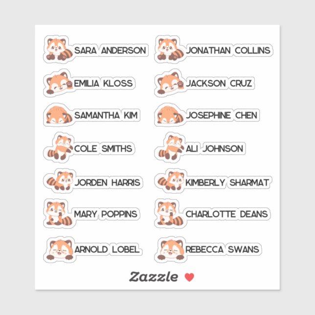 Back to School - Clever Foxes Name Stickers (Sheet)