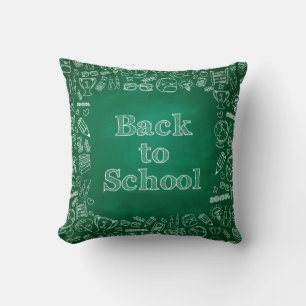 "Back to school" clipart on board Throw Pillow