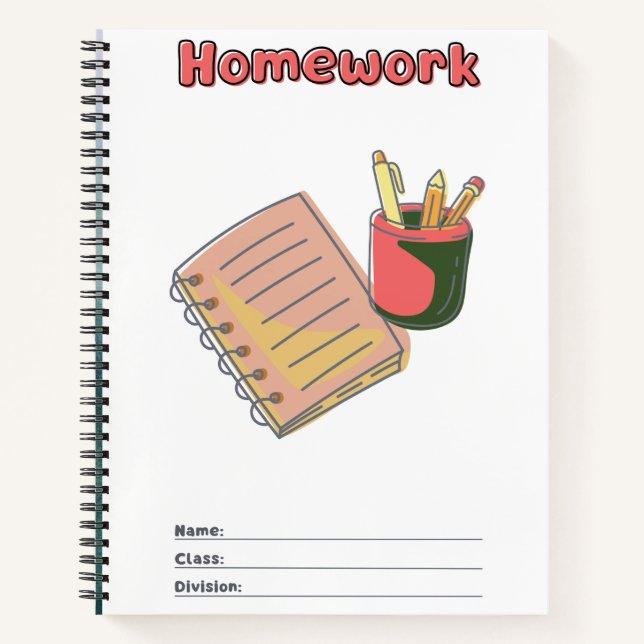 back to school, college homework notebook (Front)