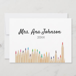 Back to school color pencils add name class year invitation