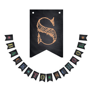 Back to School Coloured Chalkboard Decoration Bunting Flags