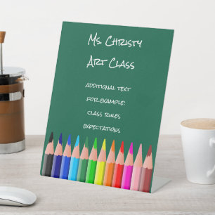 Back to School Coloured Pencils Pedestal Sign