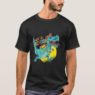 Back To School Colourful Dinosaur T-Rex Graphic T-Shirt