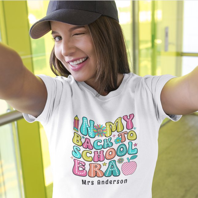 Back to school colourful retro teacher  T-Shirt (Creator Uploaded)