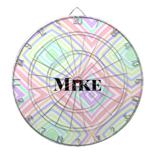 Back to school colourful stripes rainbow add name dartboard