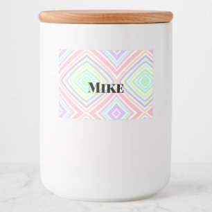 Back to school colourful stripes rainbow add name food label