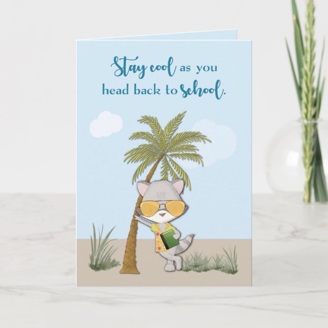 Back to School Cool Funny Raccoon in Sunglasses Card (Front)