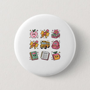 Back To School Coquette Bow First Day Of School To 2 Inch Round Button