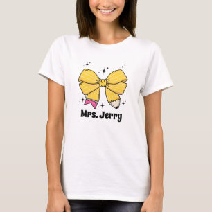 Back to School Coquette Bow Teacher Custom Name T-Shirt