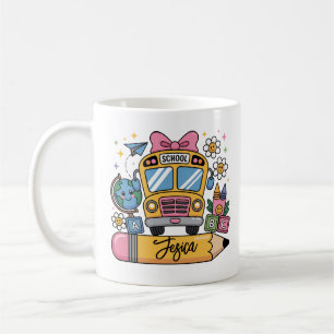 Back to School Coquette Custom Name Coffee Mug