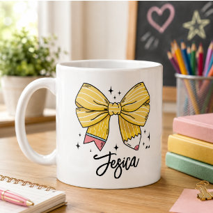 Back to School Coquette Custom Name Coffee Mug
