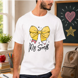 Back to School Coquette Custom Name T-Shirt
