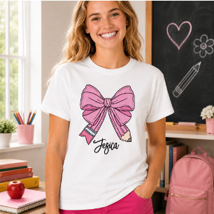 Back to School Coquette Custom Name T-Shirt