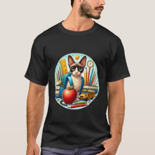 Back To School Cornish Rex Cat Boys Girls Student  T-Shirt