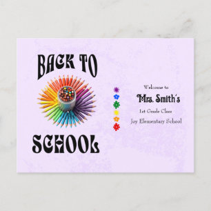 Back to School Crayons Teacher Personalized  Postcard