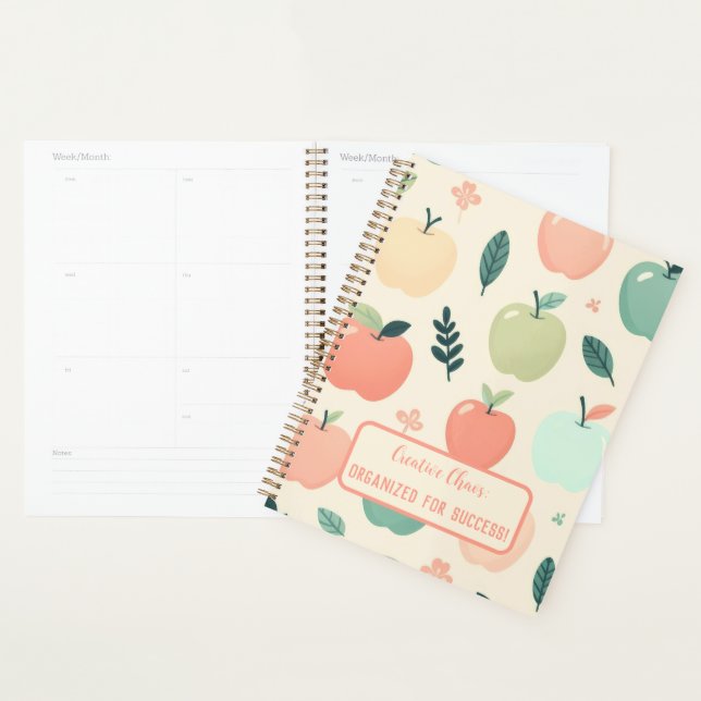 Back to school custom apples pattern planner (Display)