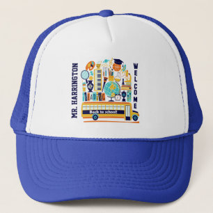 Back to School custom name hats