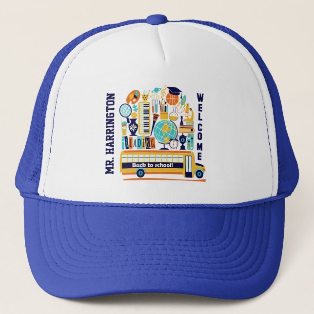 Back to School custom name hats (Front)