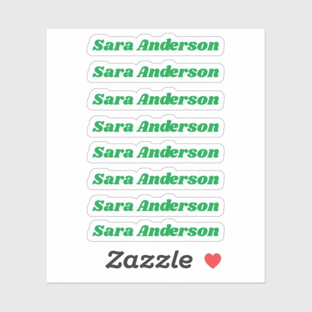 Back to School Custom Name Stickers (Sheet)