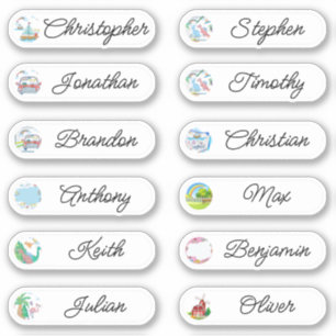 Back to School Customized Multiple Names Stickers