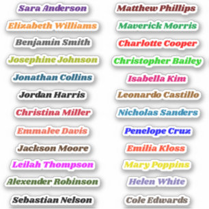 Back to School Customized Multiple Names Stickers