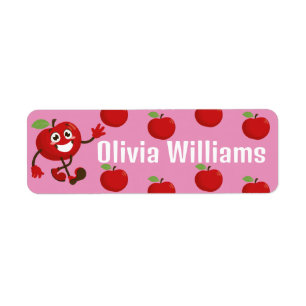 Back to School Cute Cartoon Fun Red Apple