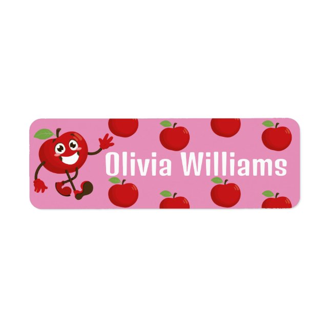 Back to School Cute Cartoon Fun Red Apple (Front)