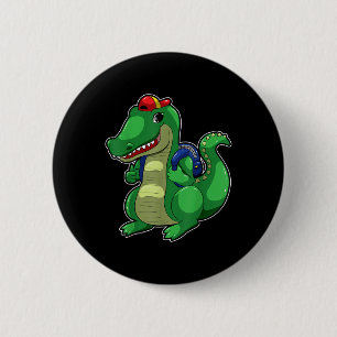 Back To School Cute Crocodile Funny Croc Backpack  2 Inch Round Button
