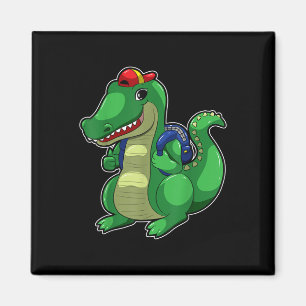 Back To School Cute Crocodile Funny Croc Backpack  Magnet