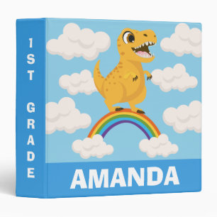 Back to School Cute Dinosaur T rex Jurassic Binder