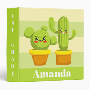 Back to School Cute Kawaii Cactus Cartoon Magical Binder