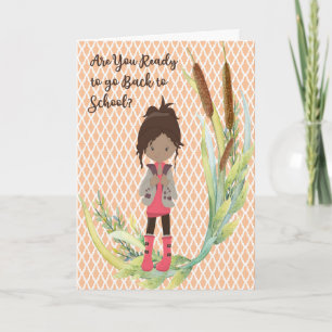 Back to School Design for Dark Skinned Child Card