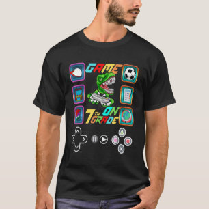 Back To School Dinosaur 7th Grade Game On Unlocked T-Shirt
