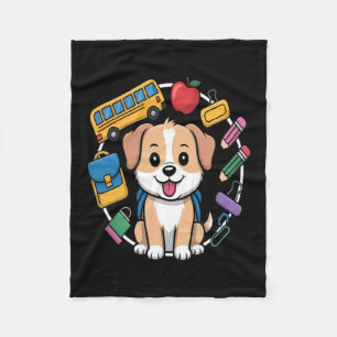 Back To School Dog Lovers Fleece Blanket