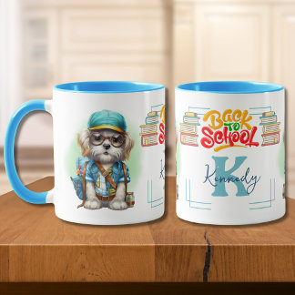 Back To School Dog Wearing Backpack Customized Mug