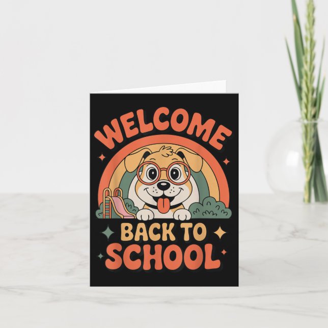 Back To School Dog Welcome Teacher Student Funny  Card (Front)