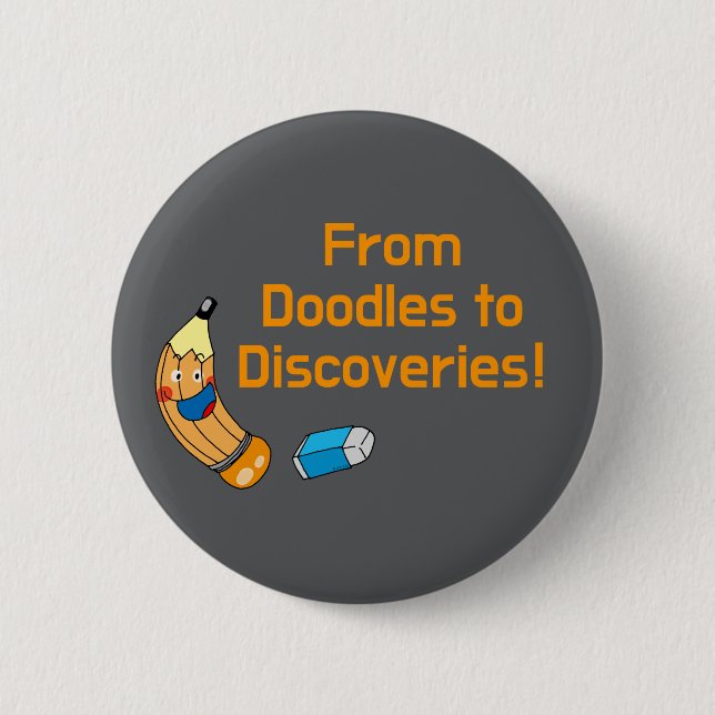 Back to School Doodles and Discovery 2 Inch Round Button (Front)