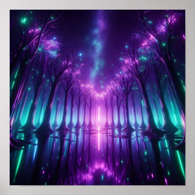 Back to School Dream Aurora Neon Forest Poster (Front)