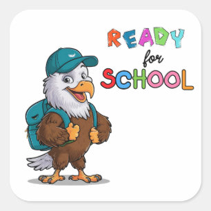 Back to School Eagle Square Sticker