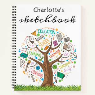 Back to School   Education Tree Sketch Notebook