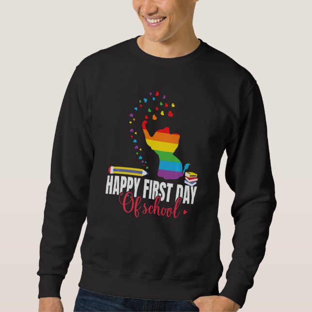 Back To School Elephant  Happy First Day Of School Sweatshirt (Front)
