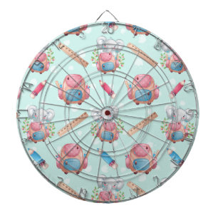 Back to School Elephant Pattern Dartboard