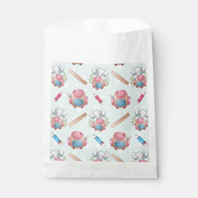 Back to School Elephant Pattern Favour Bag (Front)