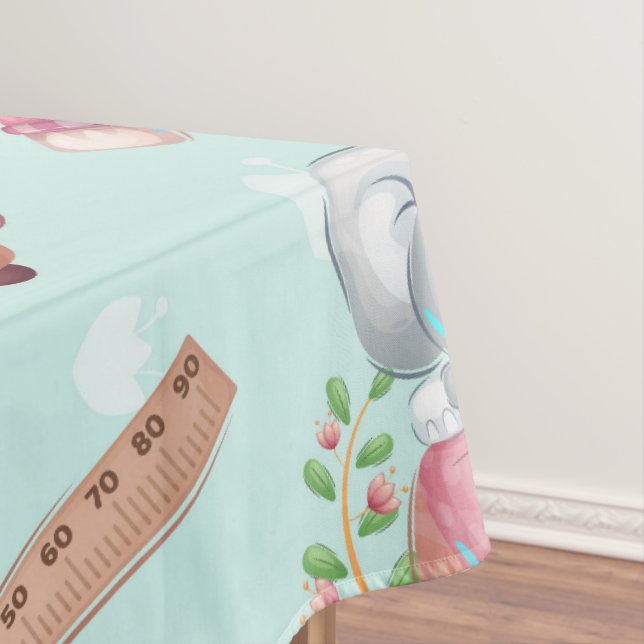 Back to School Elephant Pattern Tablecloth (In Situ)