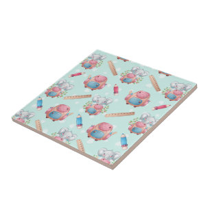 Back to School Elephant Pattern Tile